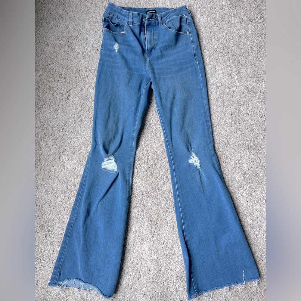 Express size small distress boot cut jeans